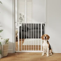 PawHut Extra Wide Dog Gate, with Door Pressure, for Doorways, Hallways, Staircases - White(m-2)