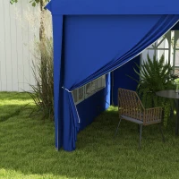 Outsunny 3 x 6m Pop-Up Gazebo, with Curtain Walls and Windows - Blue(m-9)