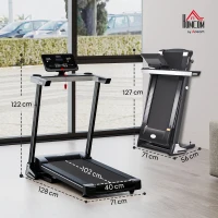 Tapis de Course Electrique Pliable - Aosom.fr x FFHandball - Tapis Roulant 1-12 Km/h 500 W écran LCD 12 programmes Noir(m-3)