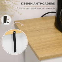 HOMCOM Bufet din Lemn cu 2 Sertare și 2 Dulapuri, 117x35x80 cm, Alb și lemn natural(m-7)