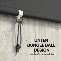 Outsunny Außenrollo 160 x 240 cm Ausziehbar Balkonrollo mit Perlenzug UPF30+ Senkrechtmarkise Dunkelgrau(m-7)