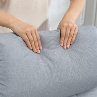 HOMCOM Fotoliu Reclinabil 135° max în Material cu Efect de In, Spumă, Oțel și Lemn, 73x86x100 cm, Gri Deschis(m-9)