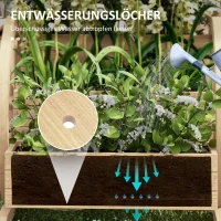 Outsunny Verhoogd plantenbed, 3 niveaus, wagenwiel-decor, natuurhout, 62 x 61 x 57 cm(m-5)