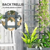 Outsunny Wooden Trellis Planter, Raised Garden Bed with Wheels, to Climb and Grow Vegetables, Herbs and Flowers, Grey(m-4)