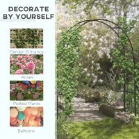 Outsunny 223cm Garden Arch Trellis, Outdoor Wedding Arbor for Ceremony for Climbing Roses, Vines and Plants(m-4)