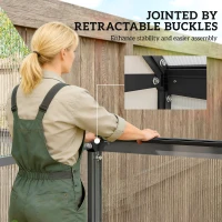 Outsunny Polycarbonate Greenhouse with Swing Door and Adjustable Window, Walk-in Greenhouse with Rain Gutter, 6 x 6.5ft, Black(m-4)