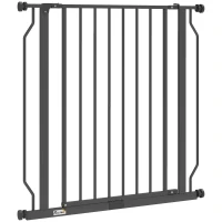 PawHut Extra Wide Dog Gate, with Door Pressure, for Doorways, Hallways, Staircases - Black(m-11)