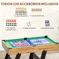 SPORTNOW Mesa Multijuegos Plegable 13 en 1 con Futbolines para Niños Billar Ping-pong Hockey Ajedrez Damas y Backgammon(m-8)