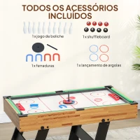 SPORTNOW Mesa Multijogos Dobrável 13 em 1 com Matraquilhos Ping Pong Xadrez Damas B e Acessórios 120x106x82 cm Madeira(m-9)