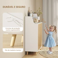 HOMCOM Sapateira para Entrada com Prateleiras Ajustáveis para 15 Pares de Sapatos 75x35x104 cm Branco e Madeira(m-9)