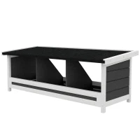PawHut Nido para Gallinas de 2 Áreas con Base Elevada y Techo de Asfalto, Nido para Gallinas Ponedoras en Madera de Abeto, Interior y Exterior, 66x37x34 cm, Gris Blanco y Negro(m-5)