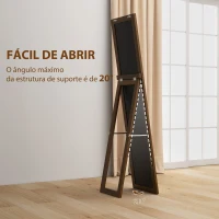 HOMCOM Espelho de Pé 37x155 cm Espelho de Corpo Inteiro Espelho de Parede Retangular com Estrutura de Madeira Cor Nogueira(m-6)
