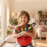 AIYAPLAY Ninja Line Kinder Slackline Set mit Schaukel, Plattformen, Outdoor Spielset Ausrüstung für 3-8 Jahre Kinder Rot(m-7)