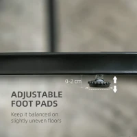 HOMCOM Set 2 Măsuțe de Cafea cu Blat cu Efect de Marmură din MDF și Oțel Negru(m-6)