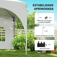 Outsunny Tenda Dobrável 6x3 m Pop-up com 4 Painéis Removíveis Altura Ajustável e Bolsa de Transporte Branco(m-5)