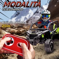 AIYAPLAY Macchina Elettrica per Bambini 3-5 Anni 12V con Licenza KAWASAKI, Doppio Motore, Telecomando e Musica, Nero(m-5)