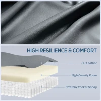 HOMCOM Massage Recliner Armchair, PU Leather Recliner Chair, Grey(m-6)