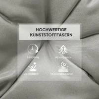 Outsunny Set van 2 zitkussens, 98 x 50 cm stoelkussens met bindbanden, stoffen hoes, 8cm dik lichtgrijs(m-4)