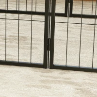 PawHut Parque para Cães de 6 Painéis de 60 cm de Altura Vedações para Cães de Aço Dobrável com Porta para Interior e Exterior Preto(m-9)