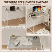 HOMCOM Scrivania Pieghevole Salvaspazio con Stand per Monitor Rimovibile, 100x48x87.5 cm, Legno(m-5)
