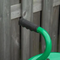 Outsunny Banco de Jardim com Rodas Banco Giratório e Ajustável em Altura Bandeja para Ferramentas Cesta para Exterior Verde(m-8)