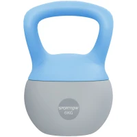 SPORTNOW 6KG Soft Kettlebell, Kettlebell with Non-Slip Handle for Home Gym, Weight Lifting, Strength Training, Light Blue/Grey(m-10)
