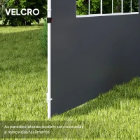 Outsunny Paredes Laterais para Tenda de 295x200 cm 2 Painéis de Tecido Oxford de 300x200 cm com Janela para Festas Cinzento Escuro(m-5)