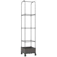 Outsunny Jardinière surélevée avec treillis bac mobile à roulettes trou de drainage, bac de plantation 40 x 40 x 185 cm(m-7)