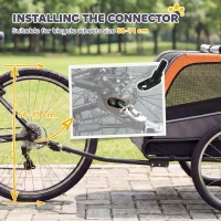 PawHut Reboque para Cães Dobrável para Bicicleta com Refletores de Segurança para Cães Pequenos e Médios até 20 kg Laranja(m-5)