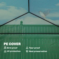 Outsunny Mini Greenhouse with Raised Garden Bed, Galvanised Walk-in Greenhouse with Roll Up Windows, 56" x 56" x 75", Green(m-6)