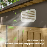 Outsunny 3.7 x 7.9ft Galvanised Steel Shed, with Latched Door and Padlock - Oak(m-7)