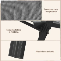 Outsunny Set 4 Sedie da Giardino Impilabili e Salvaspazio con Braccioli in Metallo e Tessuto a Rete, Nero(m-6)