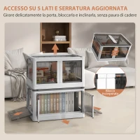 HOMCOM Contenitore in Plastica con Coperchio Impilabile e Pieghevole da 69L, 5 Aperture e Ruote, Bianco(m-4)