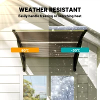 Outsunny Front Door Canopy, Outdoor Awning, Rain Shelter for Window, Porch and Front/Back Door, 103 x 96.5 cm, Brown(m-6)