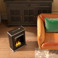 HOMCOM Bio-ethanol haard, vrijstaande indoor vuurplaats, 0,9 L inhoud, staal, 3 uur brandtijd, 60 cm, zwart(m-10)