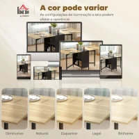 HOMCOM Mesa de Cozinha Dobrável com Arrumação Mesa de Refeição Compacta com 4 Prateleiras 169x60x75 cm Madeira e Preto(m-8)