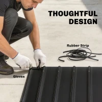 Outsunny Pavilion pentru grătar 2,71 x 1,82 m pavilion de grădină cu acoperiș înclinat, rafturi laterale, protecție UV 50+ Negru(m-4)