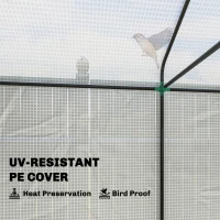 Outsunny Walk-in Greenhouse, Outdoor Tomato Greenhouse with Roll-up Door and Mesh Windows, PE Cover, 200 x 140 x 200cm, White(m-4)