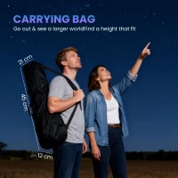 Outsunny Astronomy Telescope for Adults and Beginners with 70 mm Aperture, Carry Bag, White(m-8)