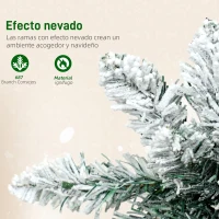 HOMCOM Árbol de Navidad Estrecho 210 cm con Luces LED Bicolores 11 Modos de Iluminación 687 Ramas Verde(m-6)