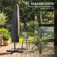 Outsunny 3(m) Offset Cantilever Parasol, with Cross Base - Blue(m-7)