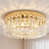 HOMCOM Crystal Chandeliers with 160 Crystal Pendants, 6-Light Ceiling Light for Living Room, Bedroom Dining Room, Gold Tone(m-10)