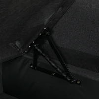 HOMCOM Divano Letto Angolare Effetto Lino con Vano Portaoggetti a Scomparsa, 192x148x86 cm, Grigio Antracite(m-9)