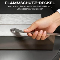 HOMCOM Bio-ethanol haard, vrijstaand, binnen-ethanolhaard, staal, roestvrij staal, glas, zwart(m-7)