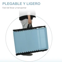 Outsunny Tumbona Plegable con Reposacabezas Tumbona Jardín Exterior Reclinable 4 Posiciones con Marco de Acero 189x58x30 cm Azul(m-6)