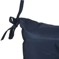 Outsunny Set van 2 zitkussens, 98 x 50 cm stoelkussens met bindbanden, stofhoes, 8cm dik donkerblauw(m-9)