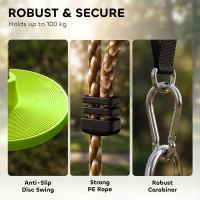 AIYAPLAY Ninja Line Kinder Slackline Set mit Schaukel, Plattformen, Outdoor Spielset Ausrüstung für 3-8 Jahre Kinder Grün(m-5)