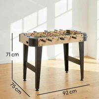 SPORTNOW Calcio Balilla da Tavolo 92 cm con 22 Giocatori, 2 Palline, Segnapunti Manuali e Manopole Antiscivolo, Color Legno Naturale(m-3)