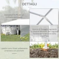 Outsunny Tendone da Giardino Pieghevole per Feste ed Eventi con Pannelli Rimovibili, 5.83x2.95 m, Bianco(m-8)