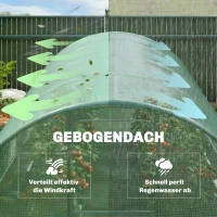 Outsunny Gewächshaus ca. 4 x 3 x 2 m Foliengewächshaus mit Abschließbar Anschlag-Tür 8 Rollbar Netzfenster Stützstangen(m-9)